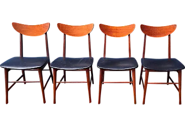 4 danish style teak chairs, 60s