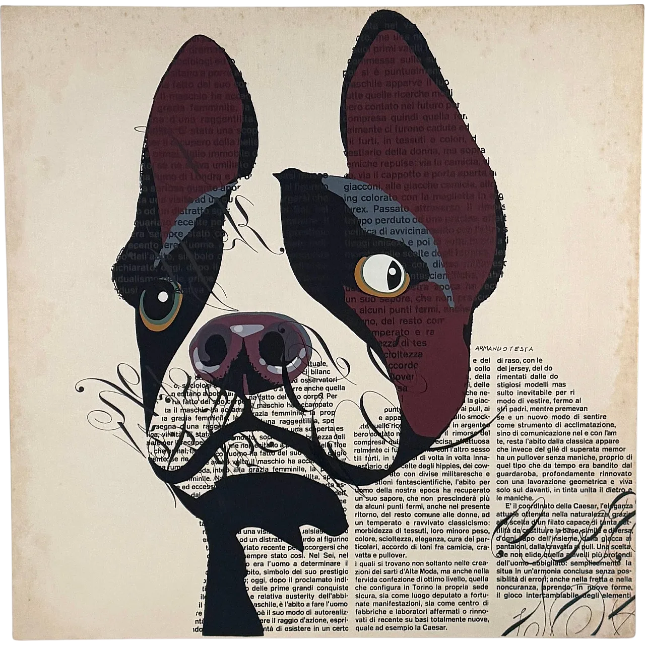 Squinting dog by Armando Testa, 12-colour silkscreen print, 1960s 9