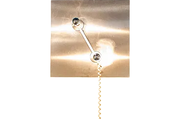 Lampada da parete magnetica a due luci in acciaio, anni '70