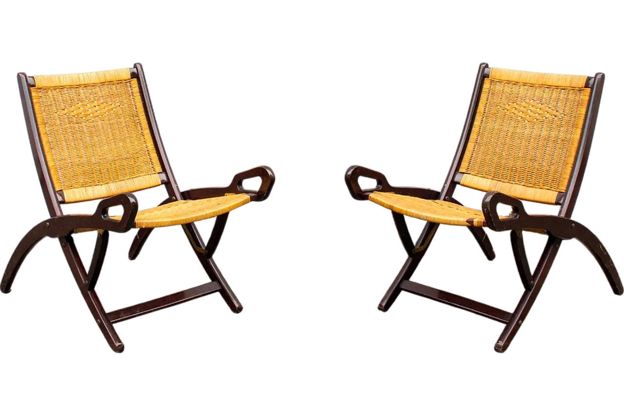 Pair of Ninfea armchairs by Gio Ponti for Reguitti, 1950s 9