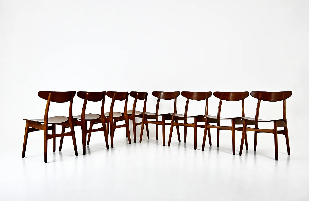 8 chairs "CH30" by H. J. Wegner for Carl Hansen & Son, 1950s 1