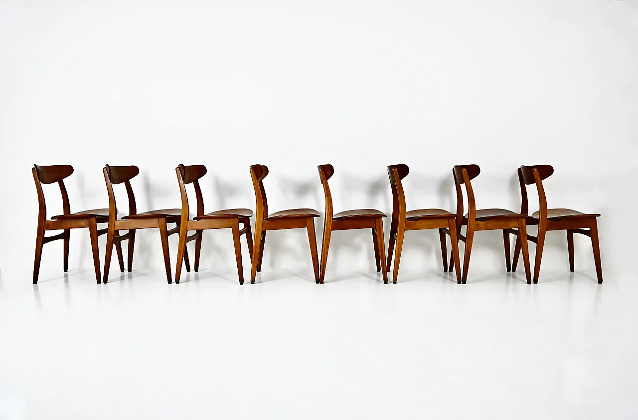 8 chairs "CH30" by H. J. Wegner for Carl Hansen & Son, 1950s 4