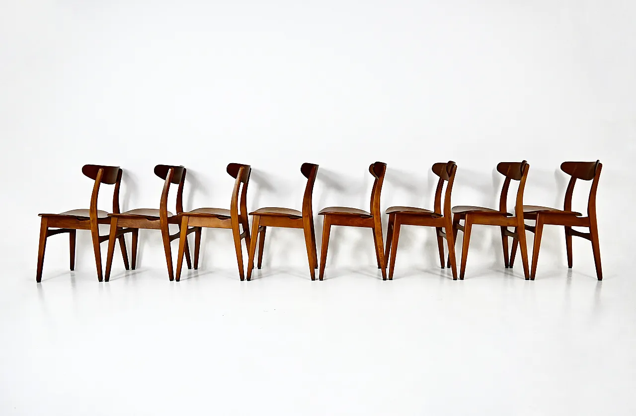 8 chairs "CH30" by H. J. Wegner for Carl Hansen & Son, 1950s 5