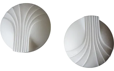 Pair of shell-shaped opaline glass wall lights, 1960s