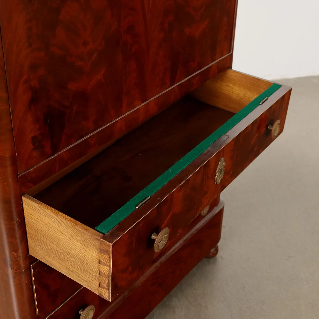 Charles X Secretaire in mahogany with 4 drawers, 19th century 5