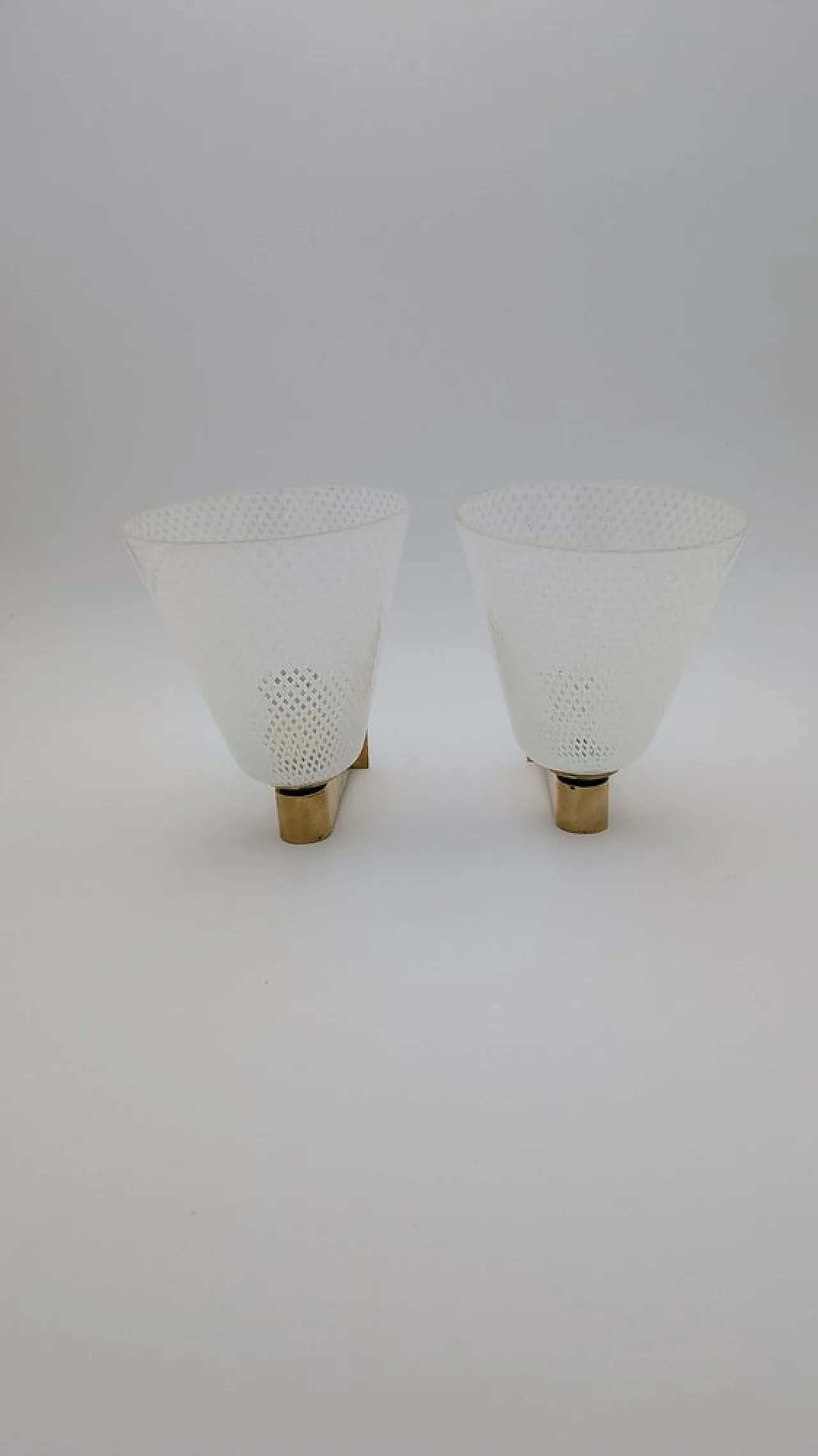 Murano Glass Reticello Wall Lights, 1930s, Set of 2 1