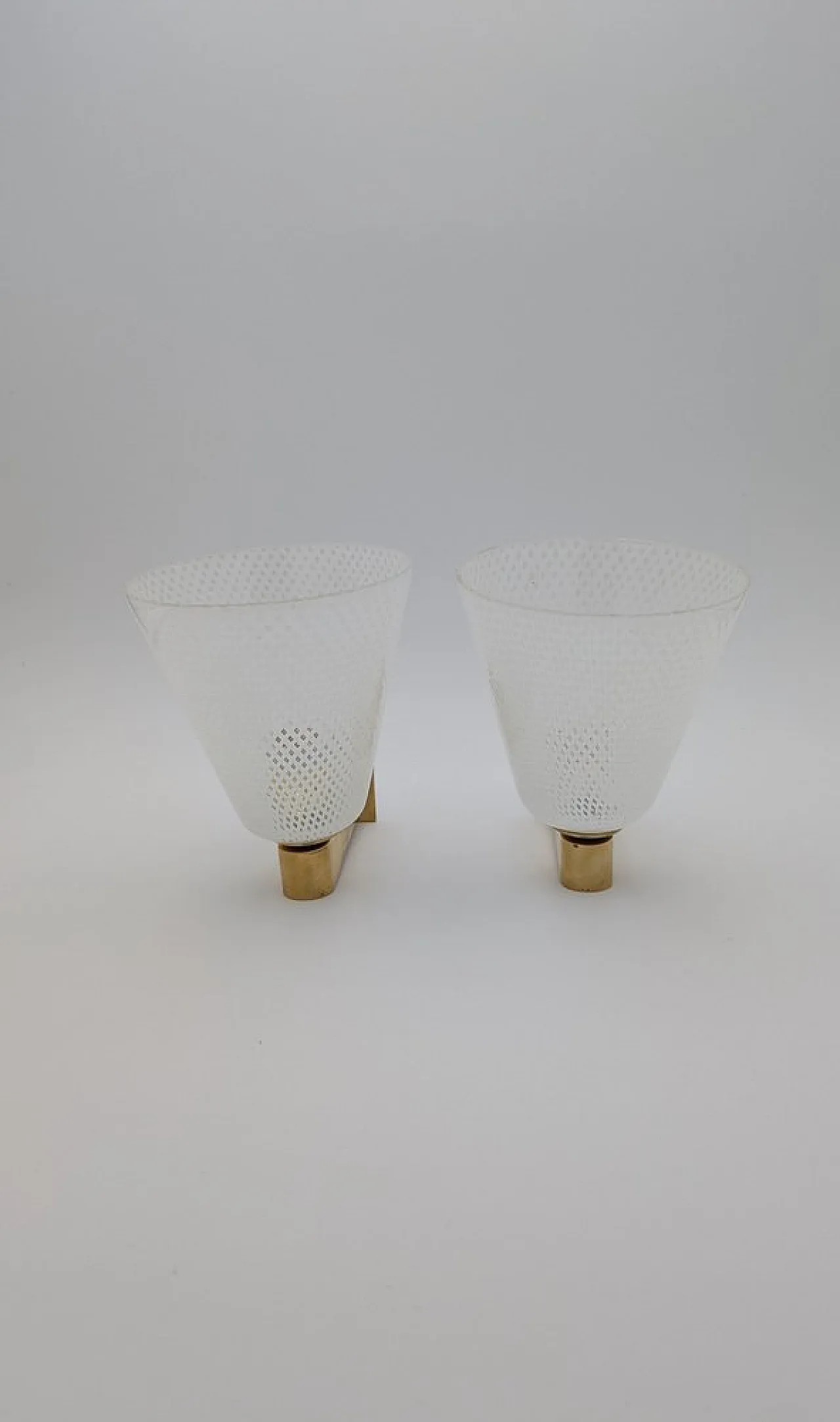 Murano Glass Reticello Wall Lights, 1930s, Set of 2 3