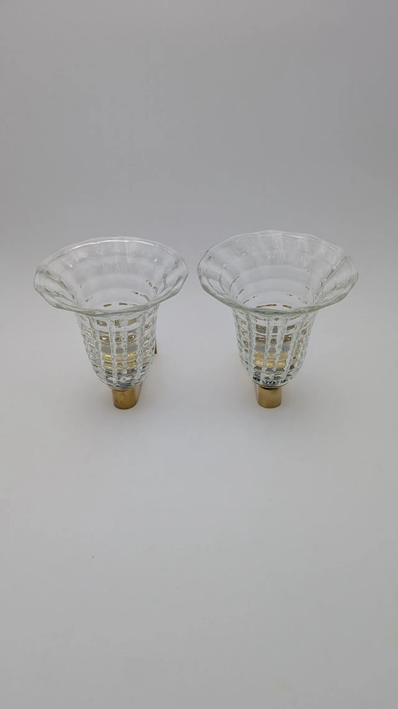 Pair of wall lamps attributed to Barovier, 1950s 2