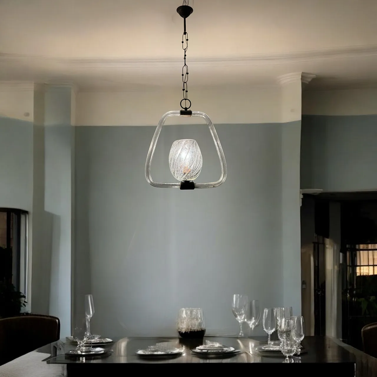 Murano Glass Pendant Light by Ercole Barovier, 1940s 2