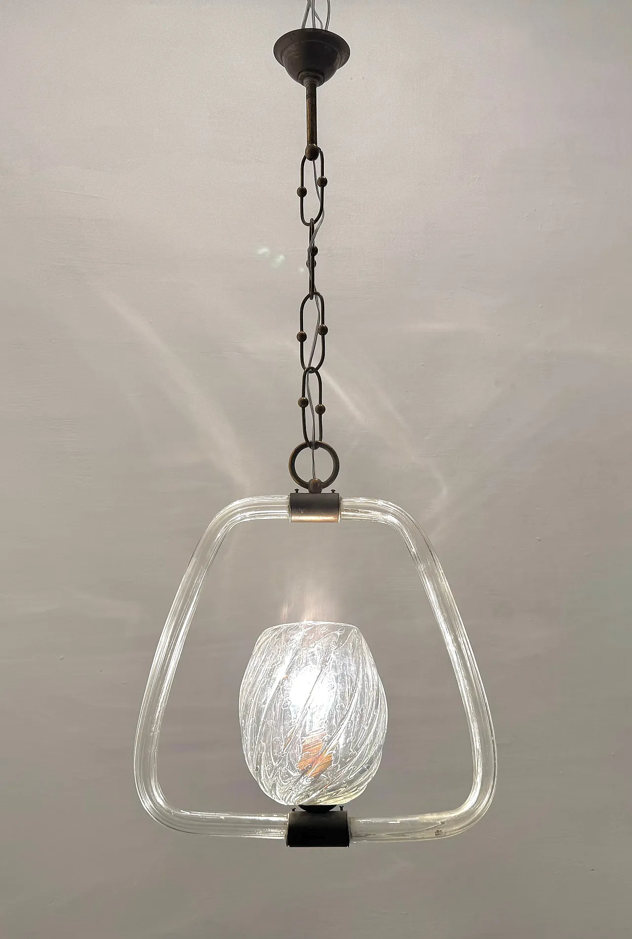 Murano Glass Pendant Light by Ercole Barovier, 1940s 4