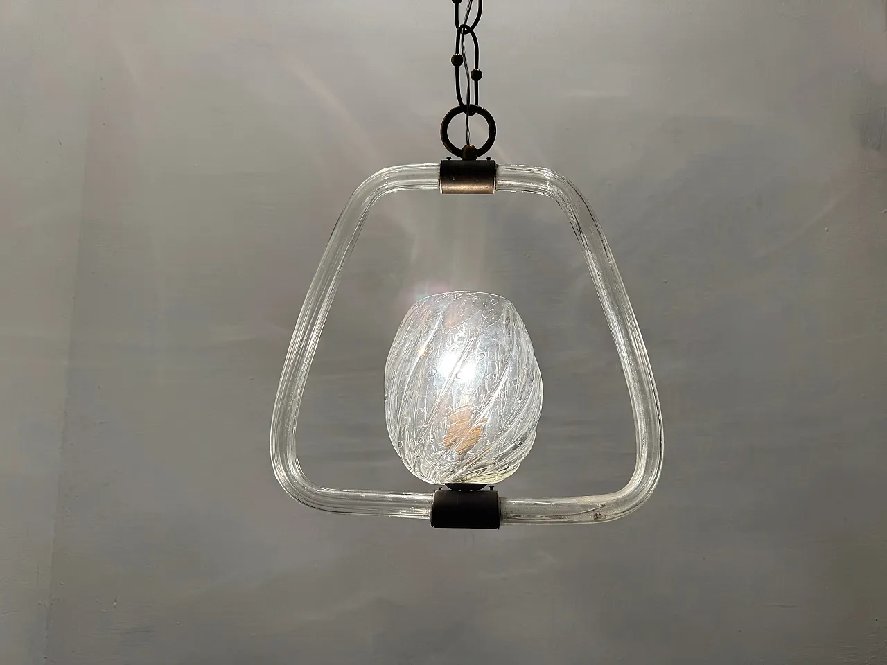 Murano Glass Pendant Light by Ercole Barovier, 1940s 6