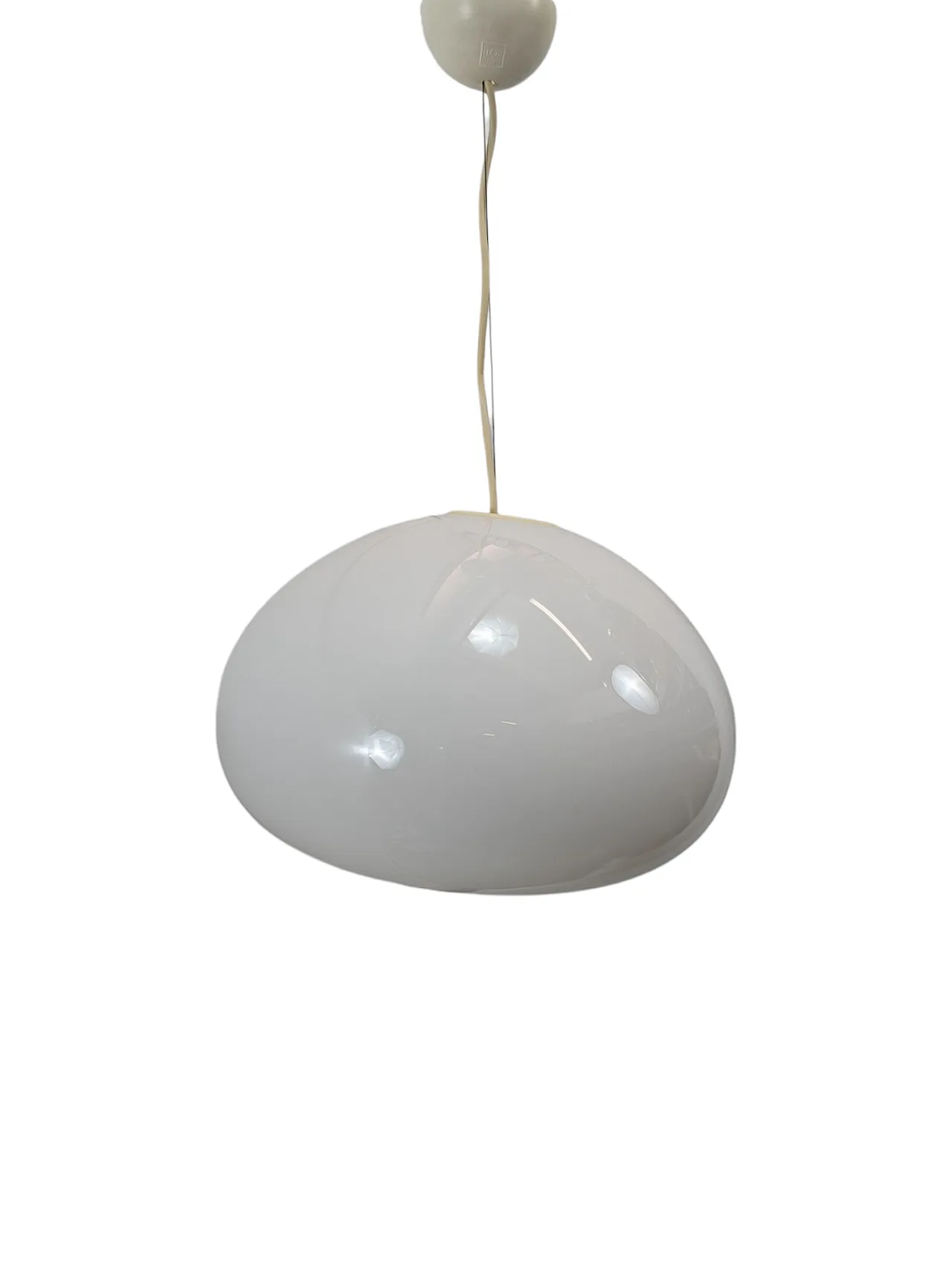 Flos opaline glass pendant lamp, 1970s 3