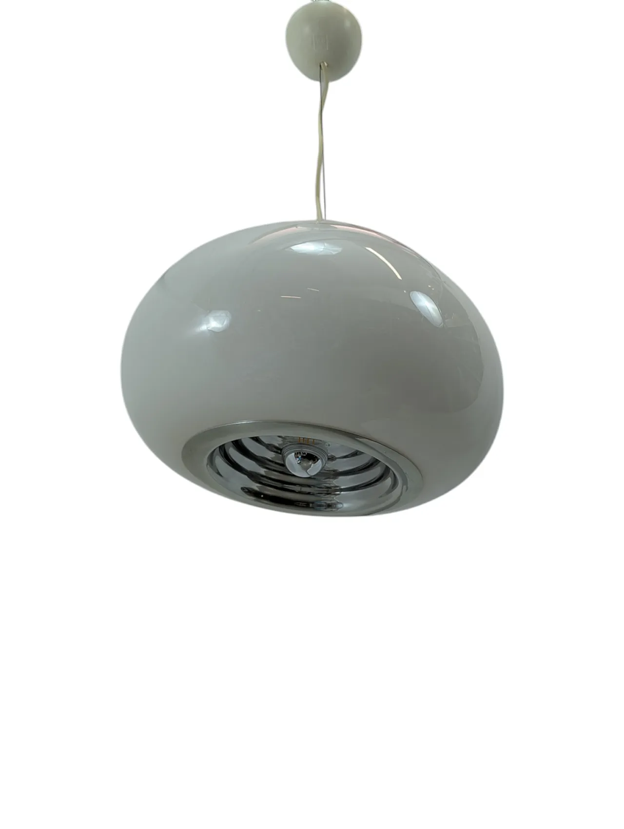 Flos opaline glass pendant lamp, 1970s 4