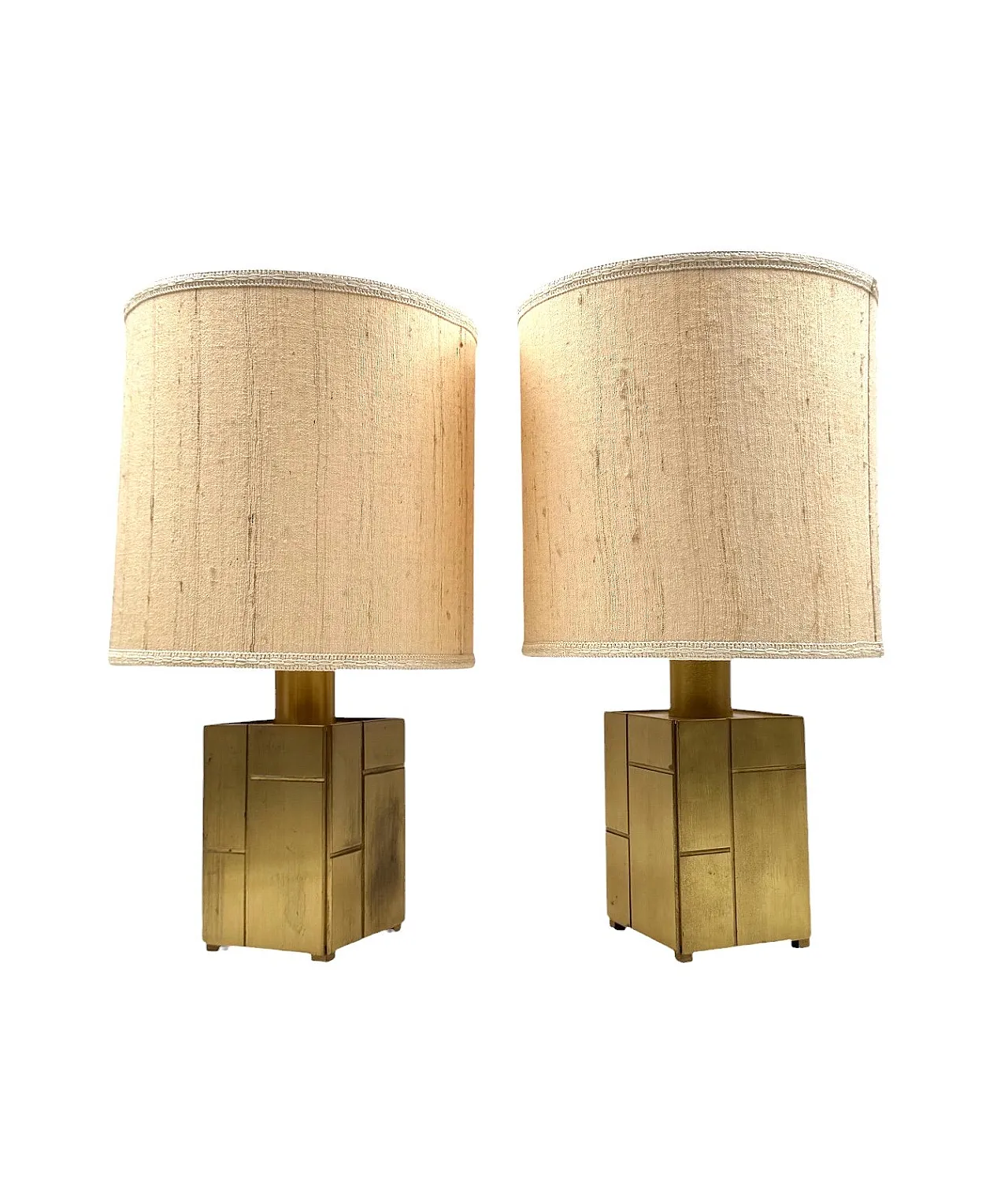 Pair of Louis table lamps in brass by L.Frigerio, 1970s 7