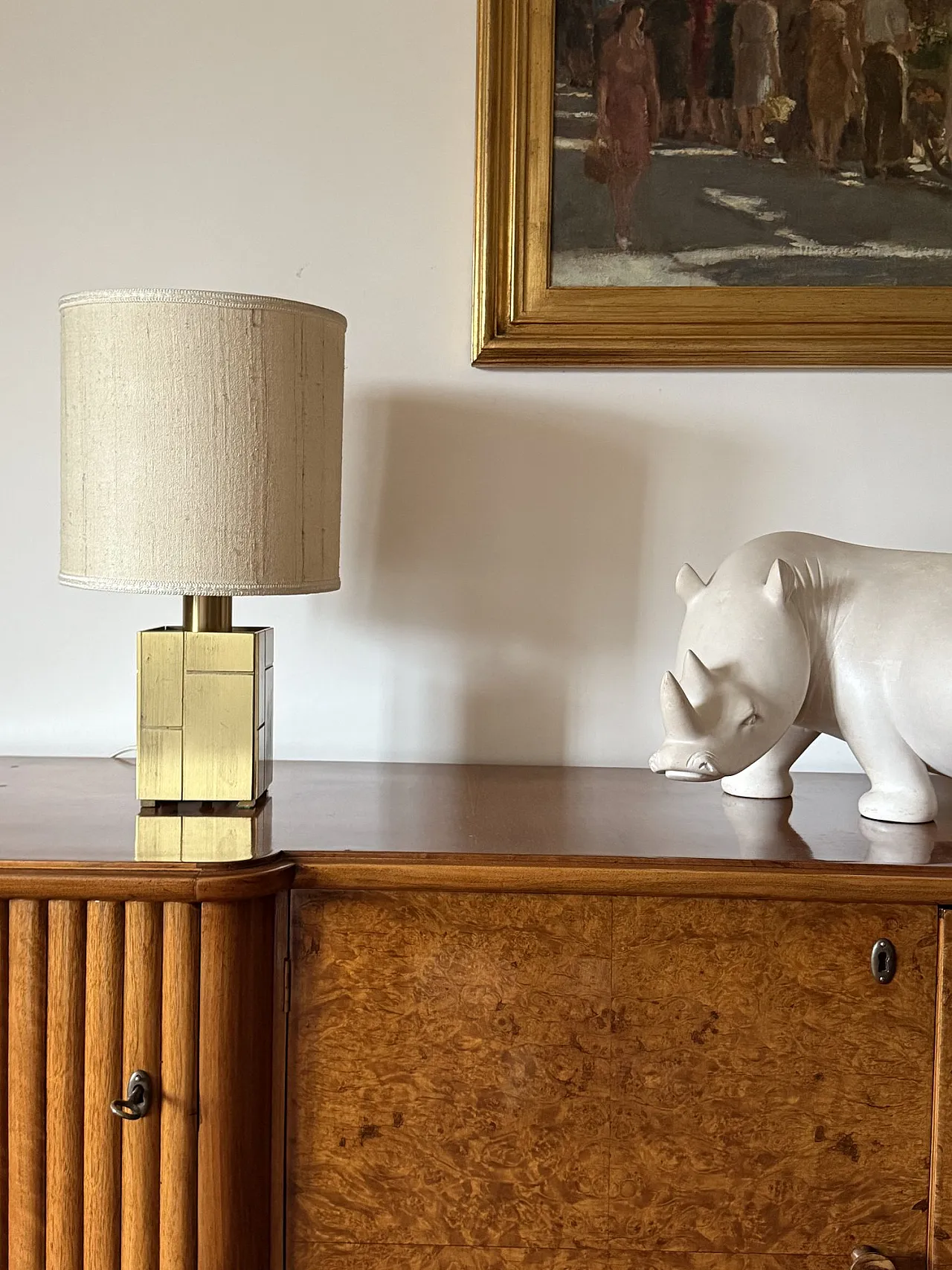 Pair of Louis table lamps in brass by L.Frigerio, 1970s 8