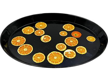 Aluminum orange tray by Piero Fornasetti, 1950s