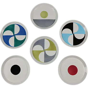 Fantasia Italiana 6 piatti di Gio Ponti per Ceramiche F. Pozzi, anni60