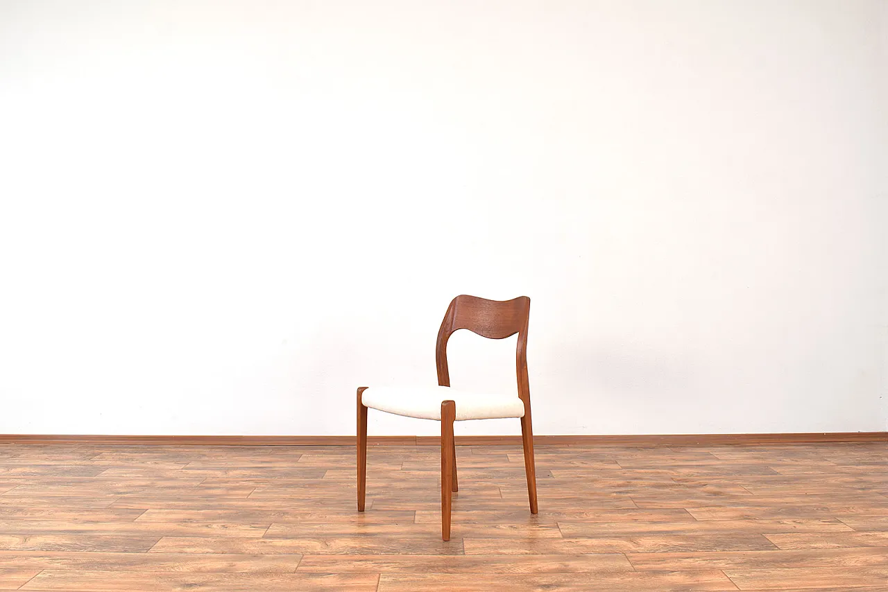 4 model 71 chairs in teak by Niels Otto Møller for J.L. Møllers, 60s 4