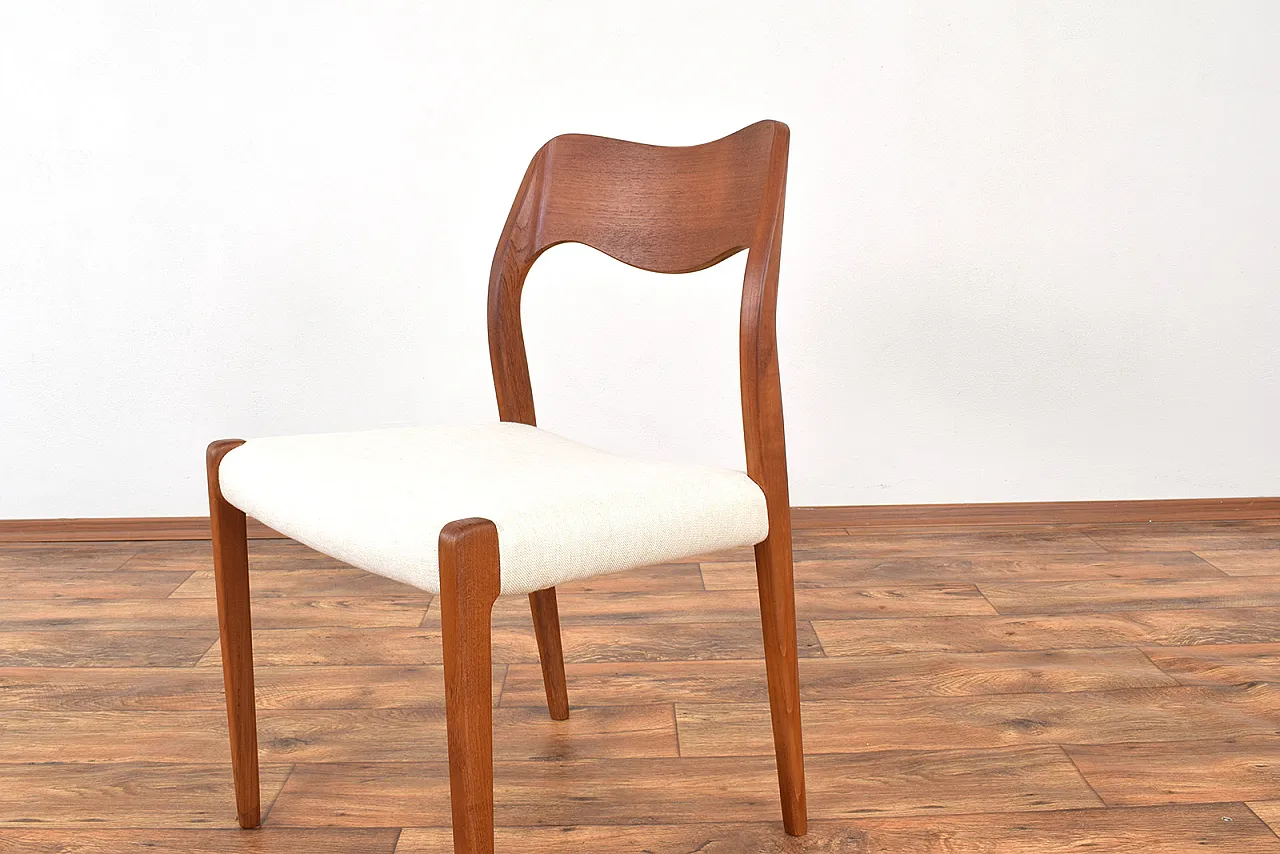 4 model 71 chairs in teak by Niels Otto Møller for J.L. Møllers, 60s 11