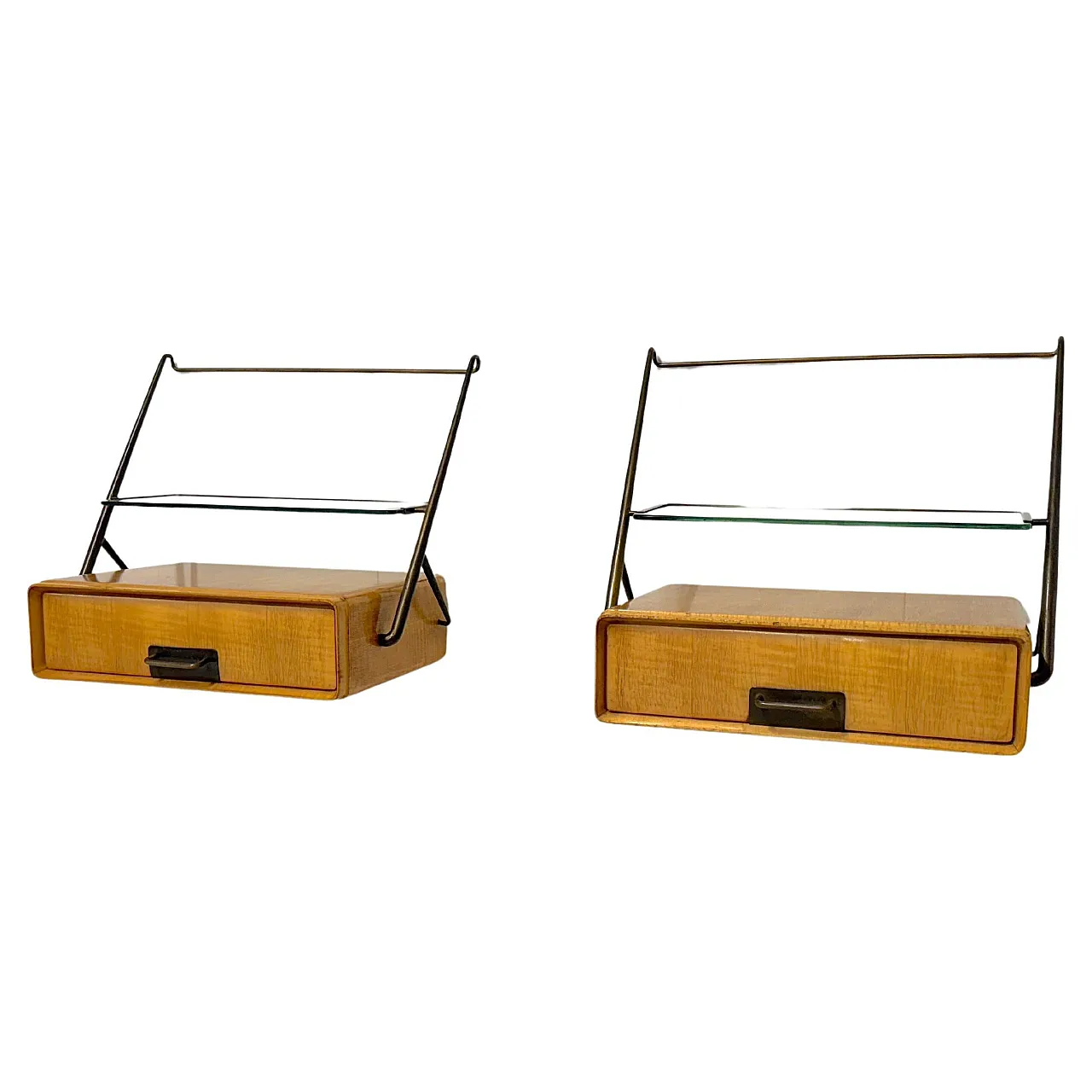 Pair of hanging nightstands by Silvio Cavatorta, 1950s 1