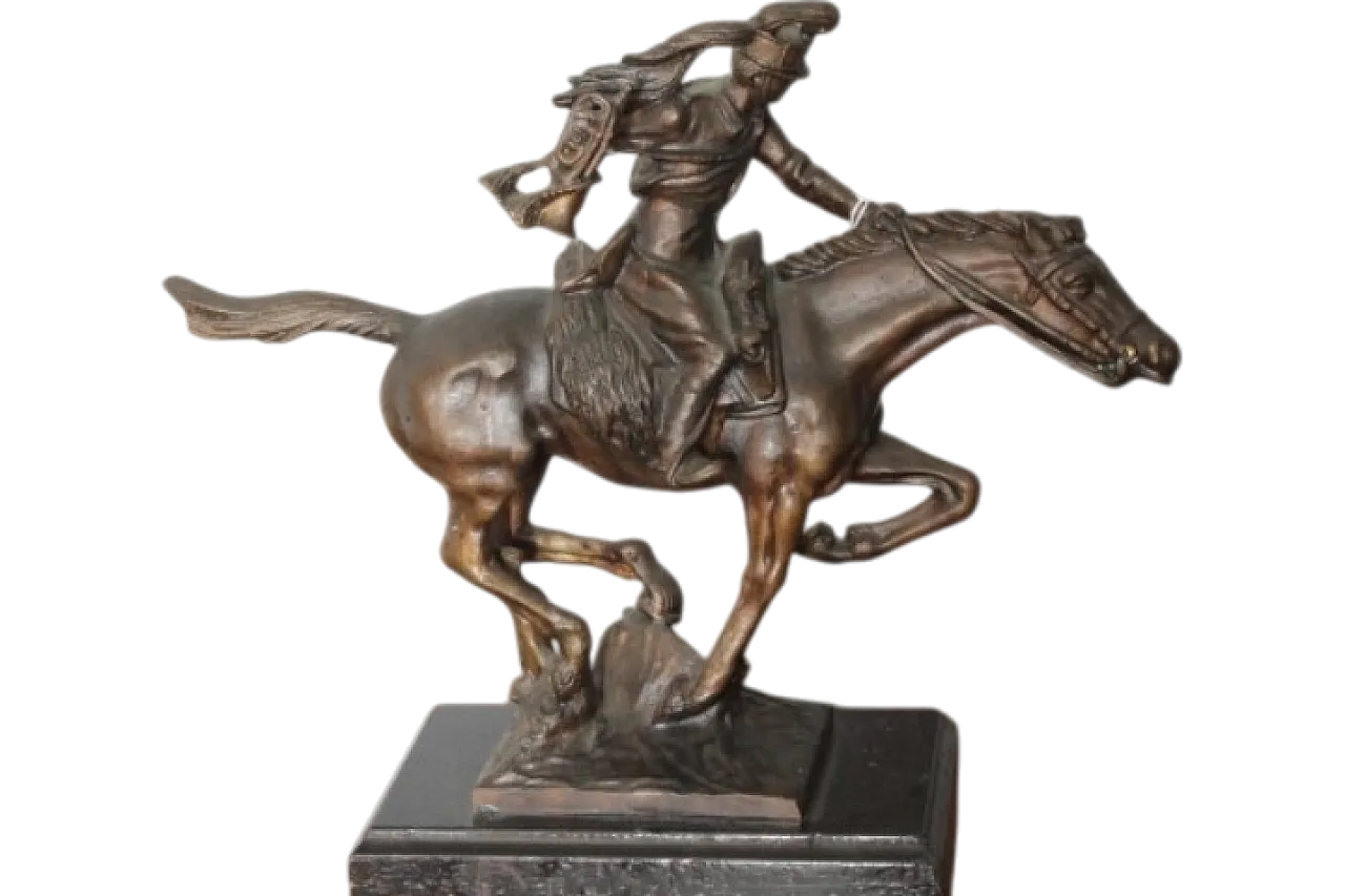 Bronze with Italian soldier on horseback,  late 19th century 18