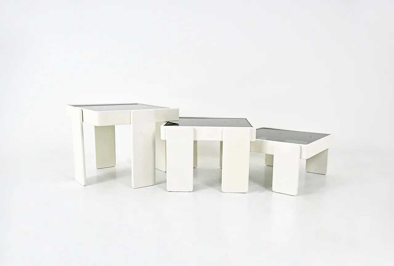 Nesting Tables by Gianfranco Frattini for Cassina, 1960s, Set of 3 8