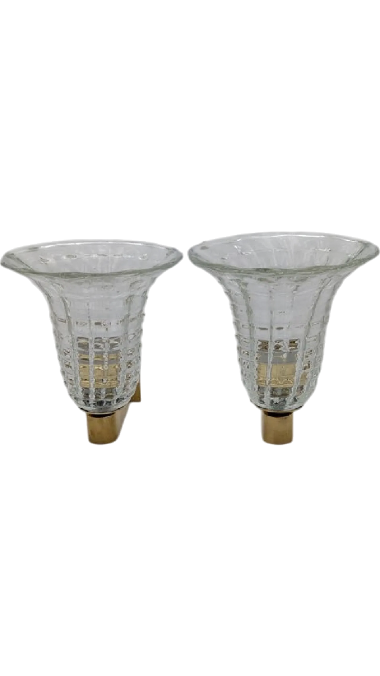 Pair of wall lamps attributed to Barovier, 1950s 4