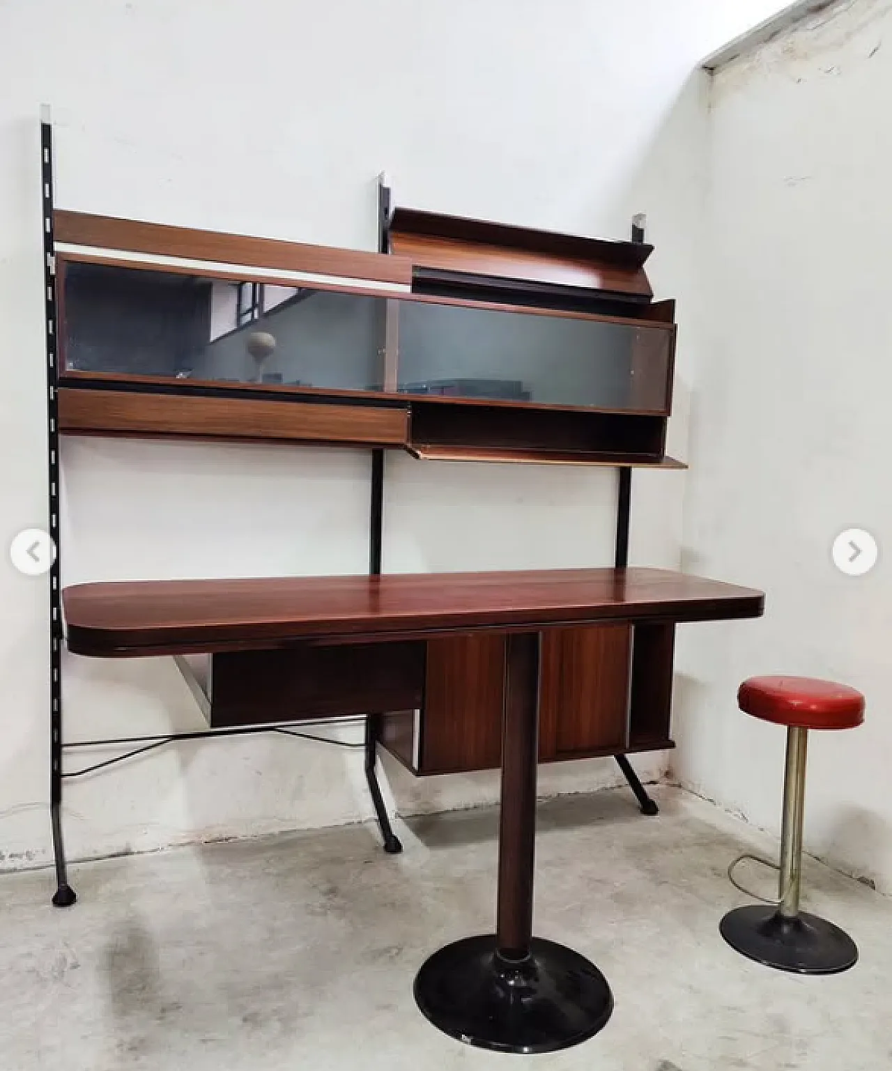 Mobile bar con sgabello di Ico Parisi per Mim, anni '60 4