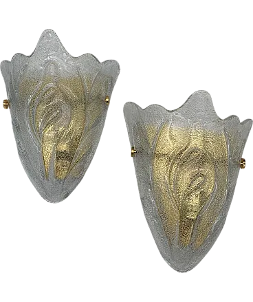 Pair of Murano glass wall sconces by Enrico Neri&c.snc, 2000s