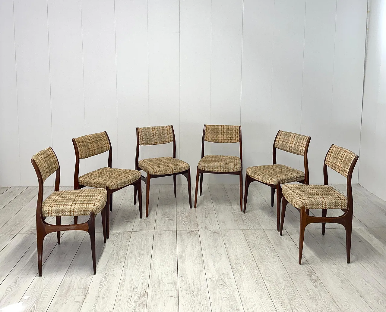 6 Wooden chairs, 1960s 2