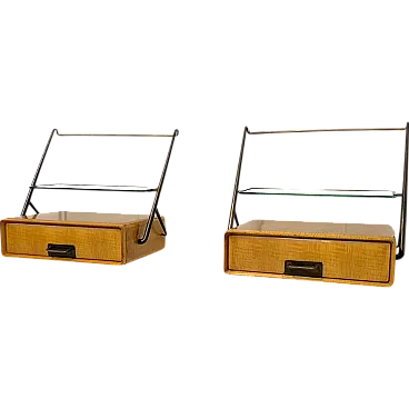 Pair of hanging nightstands by Silvio Cavatorta, 1950s