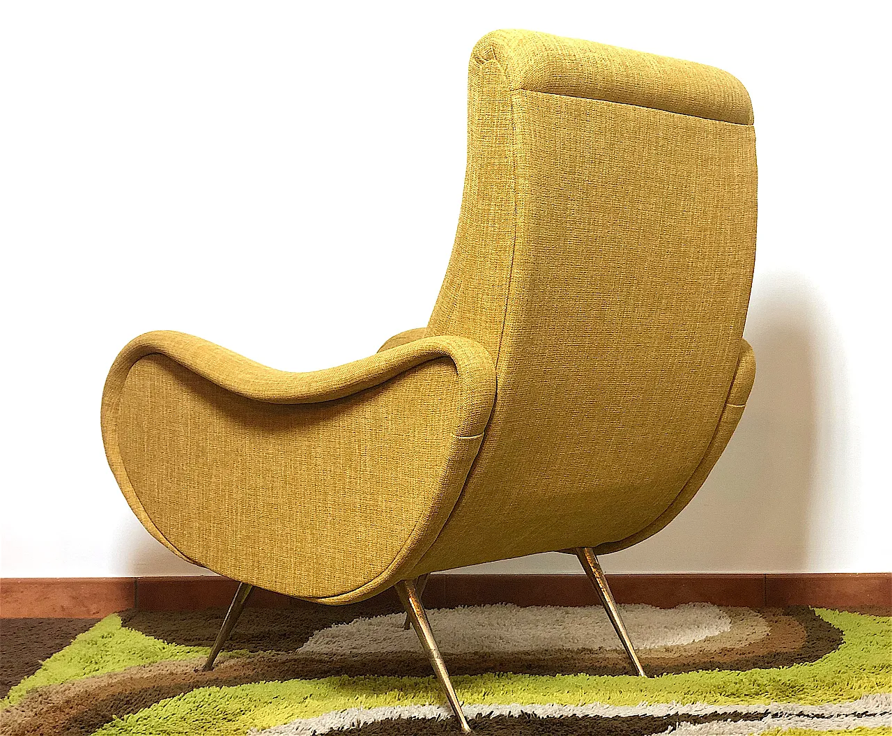 Lady armchair Marco Zanuso style yellow, 50s 7