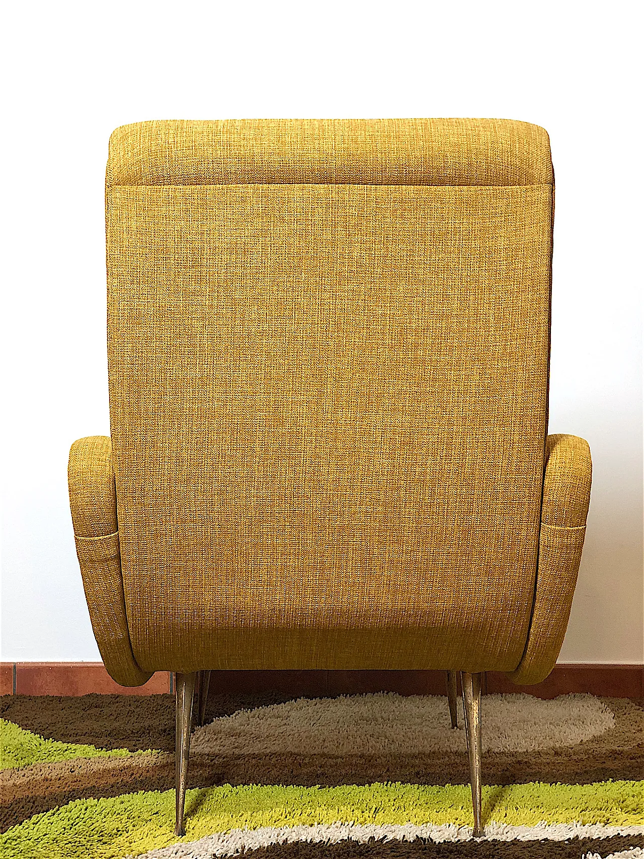 Lady armchair Marco Zanuso style yellow, 50s 8