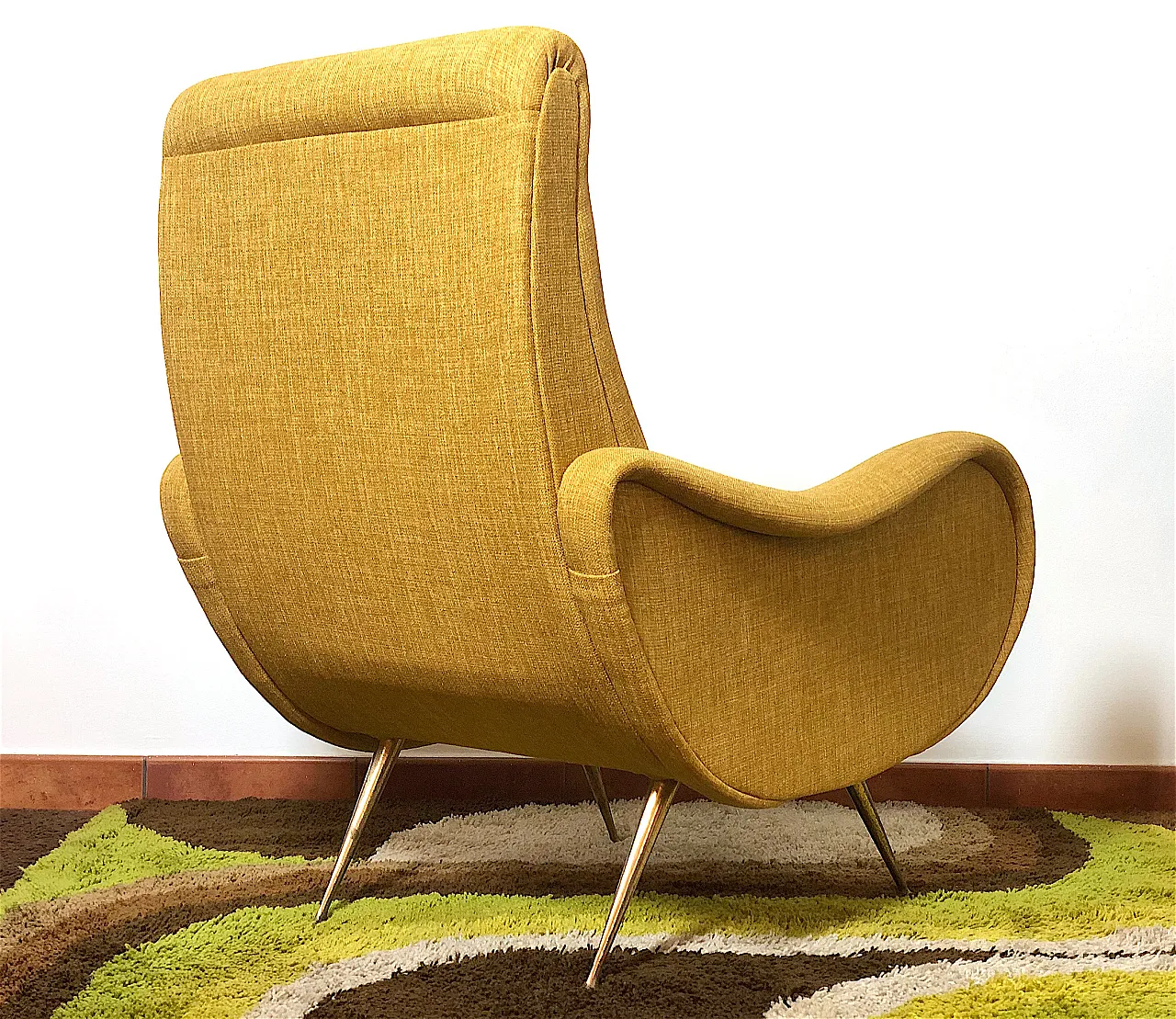 Lady armchair Marco Zanuso style yellow, 50s 11