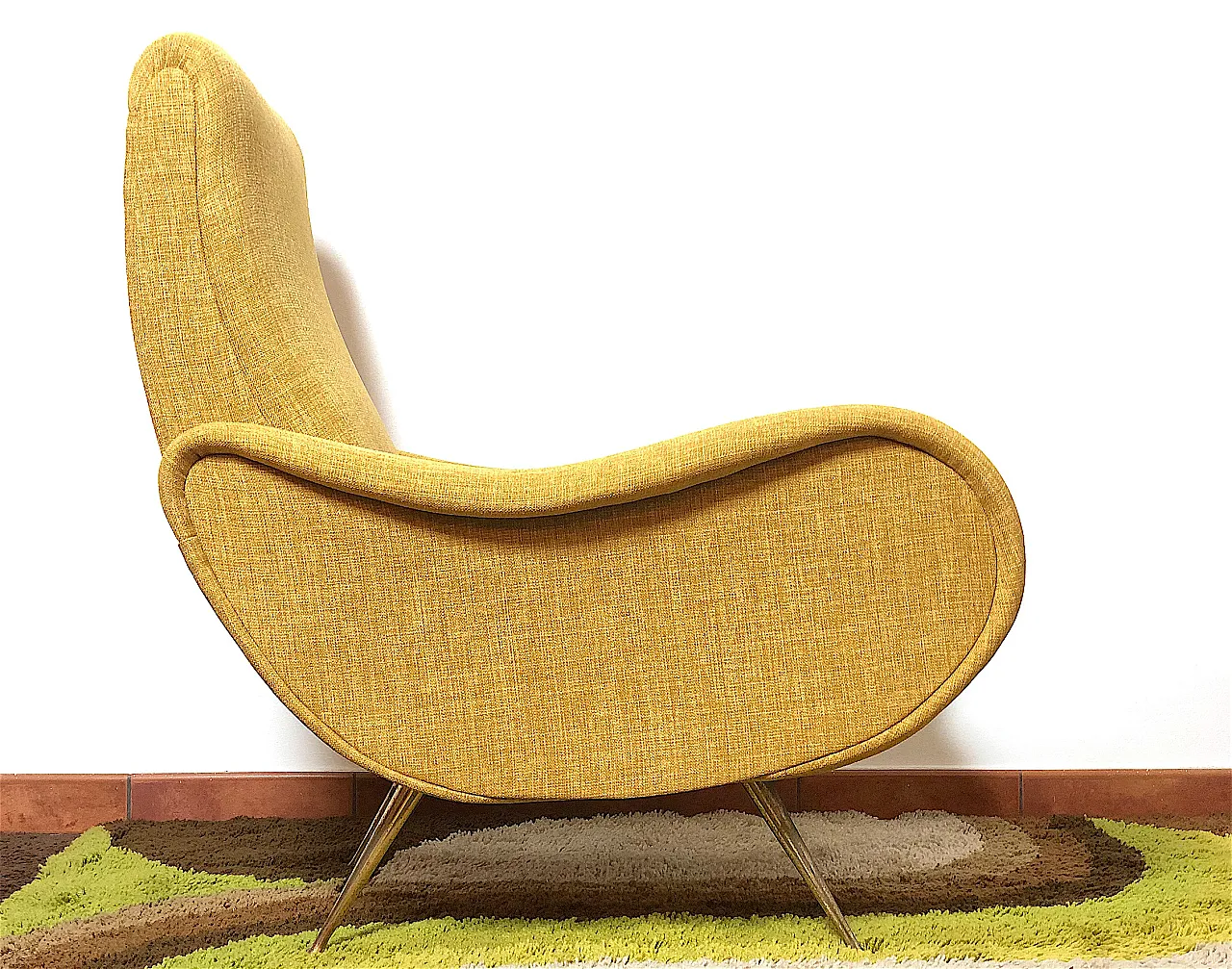 Lady armchair Marco Zanuso style yellow, 50s 12