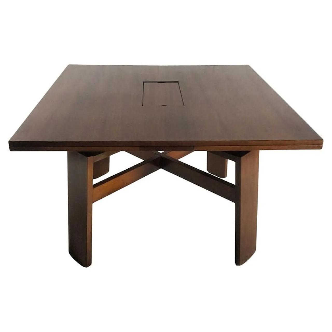 Extendable walnut dining table 612 mod. by Silvio Coppola for Bernini 1