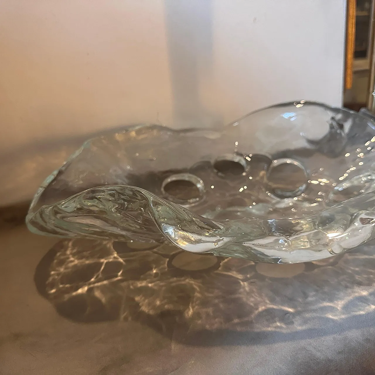 Transparent Murano glass oval centerpiece, 1970s 5