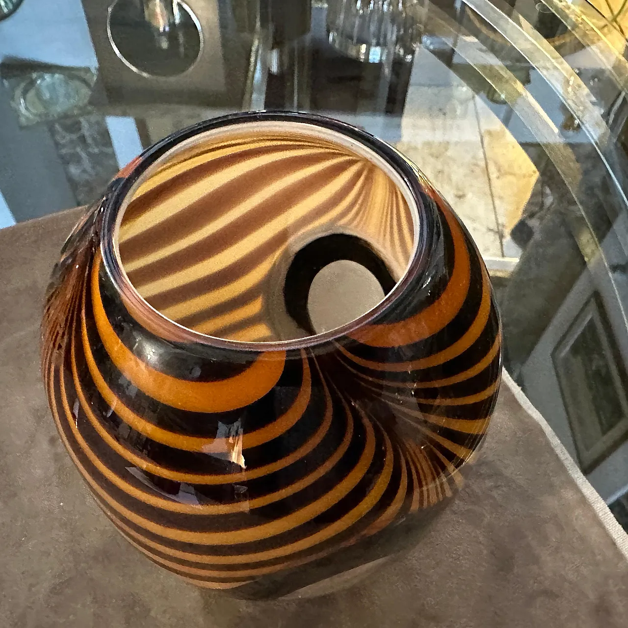 Vaso in vetro di Murano modernista, anni '80 6