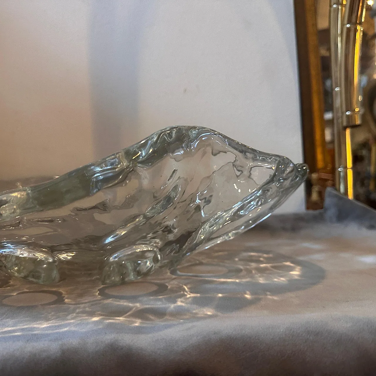 Transparent Murano glass oval centerpiece, 1970s 7