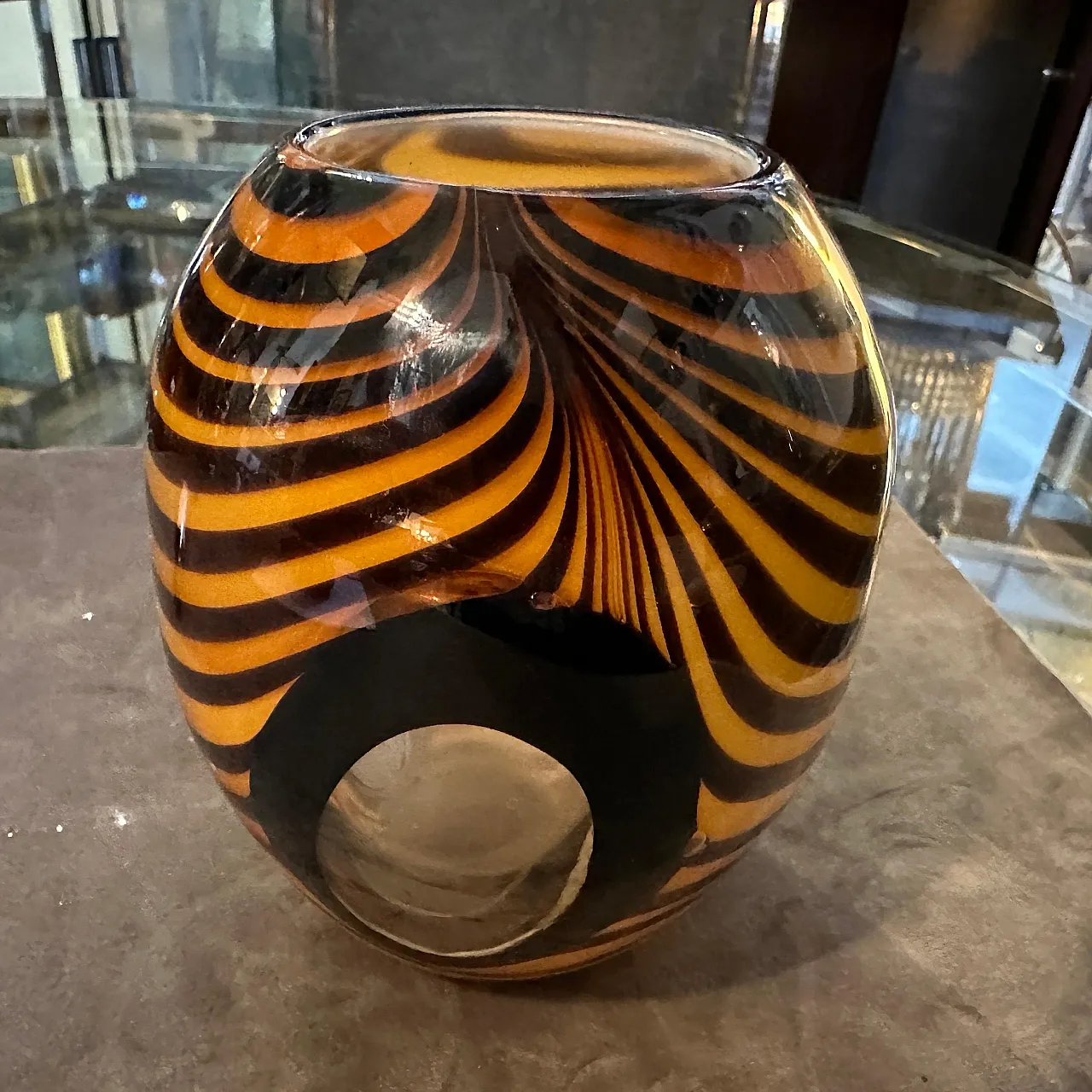 Vaso in vetro di Murano modernista, anni '80 8