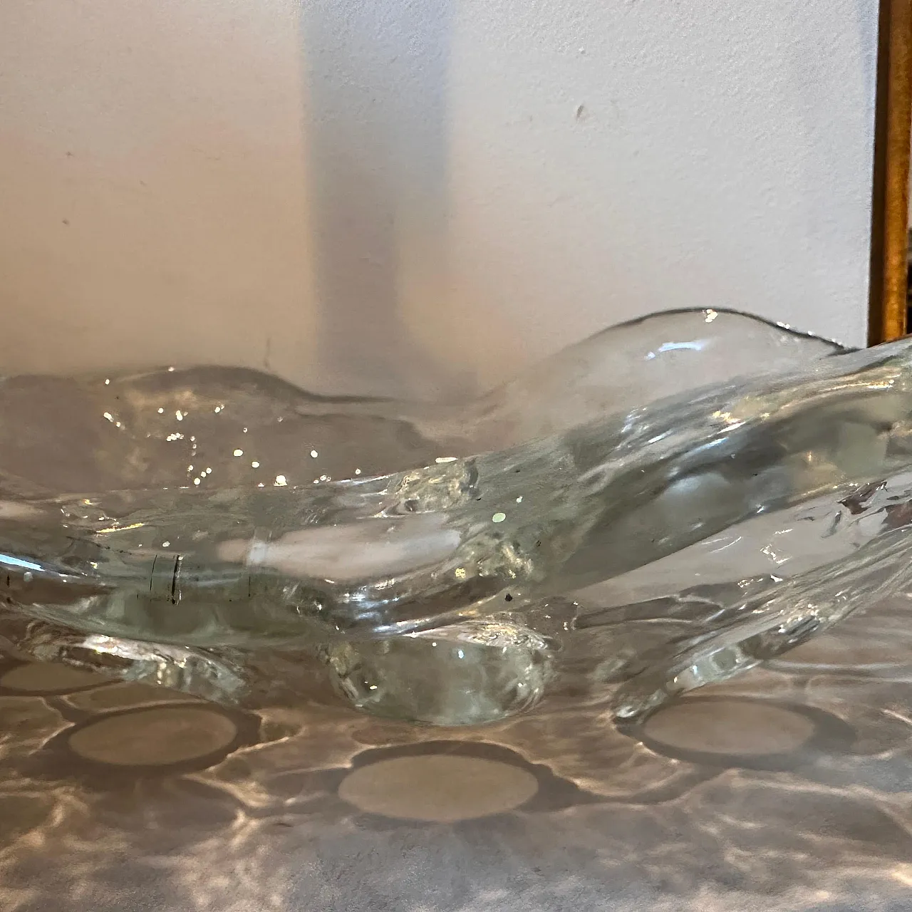 Transparent Murano glass oval centerpiece, 1970s 10