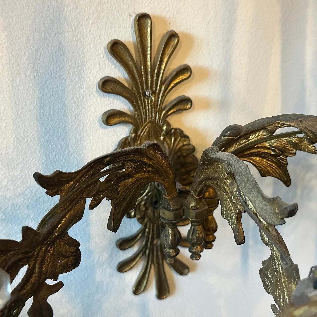 Pair of sconces in iron and Cristal Art Sicilian art, 20th century 2