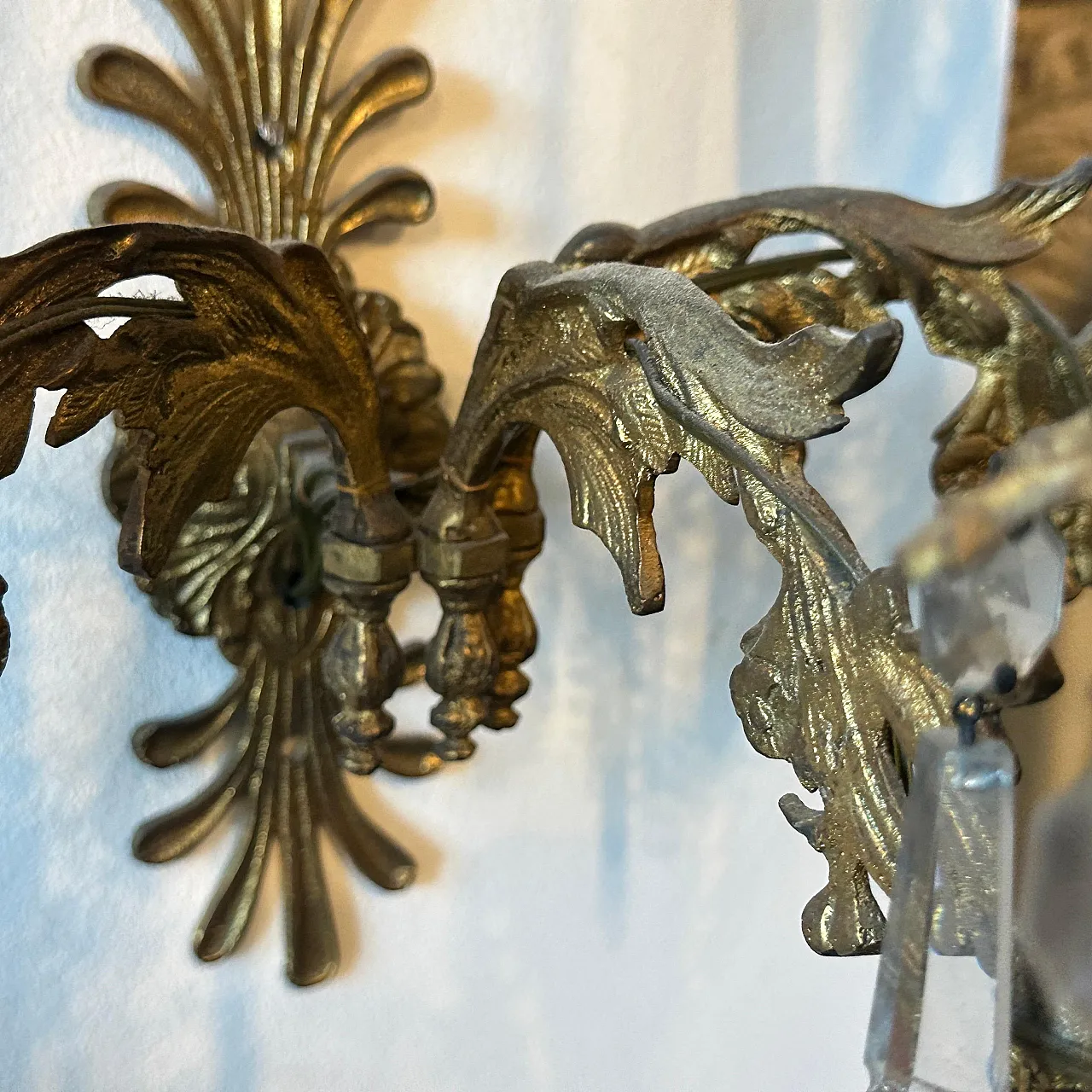 Pair of sconces in iron and Cristal Art Sicilian art, 20th century 9