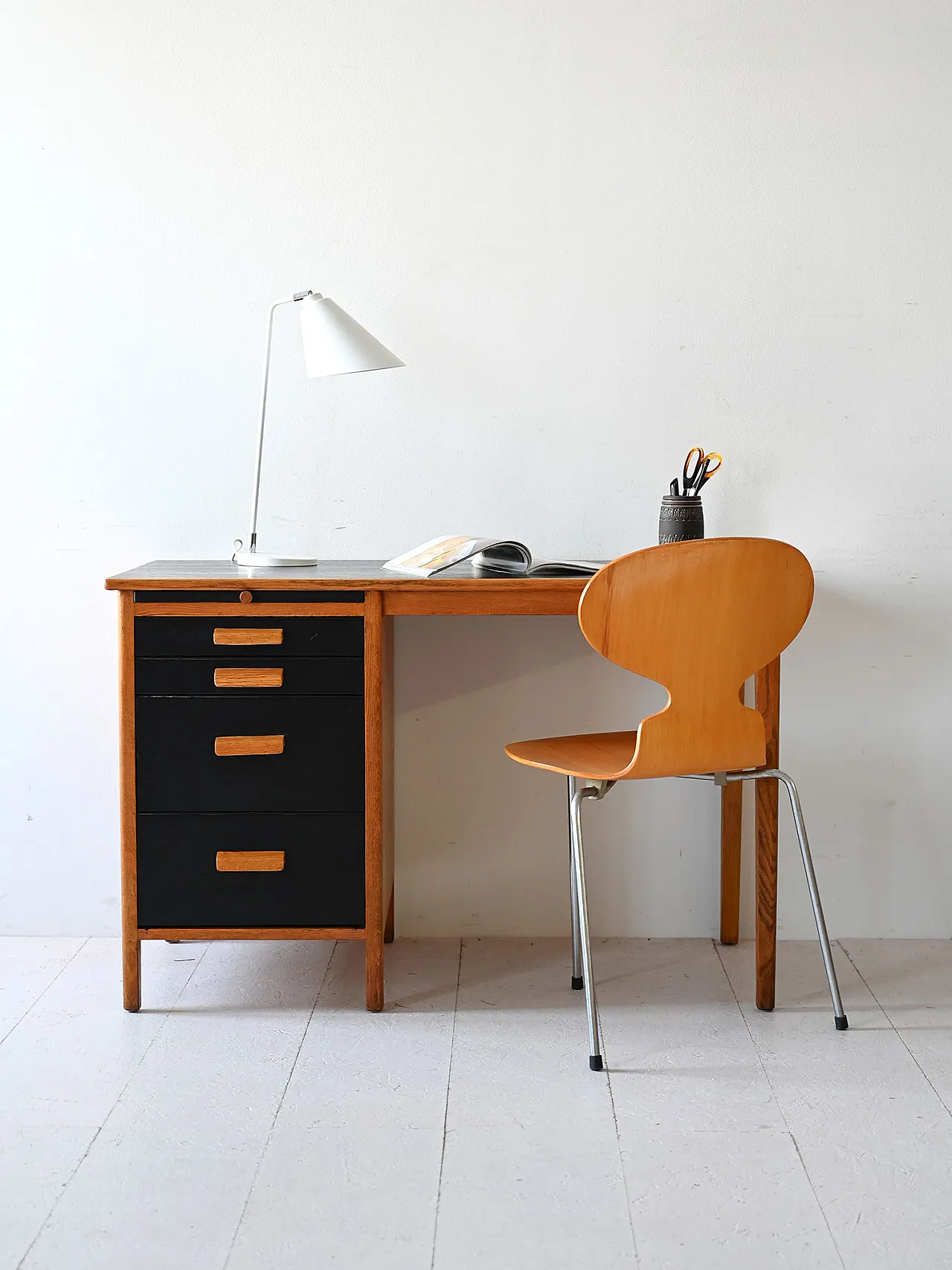 Desk with black details, 60s 1