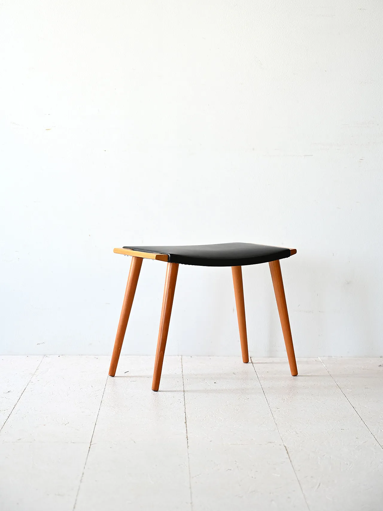 Wood and leather stool, 60s 3