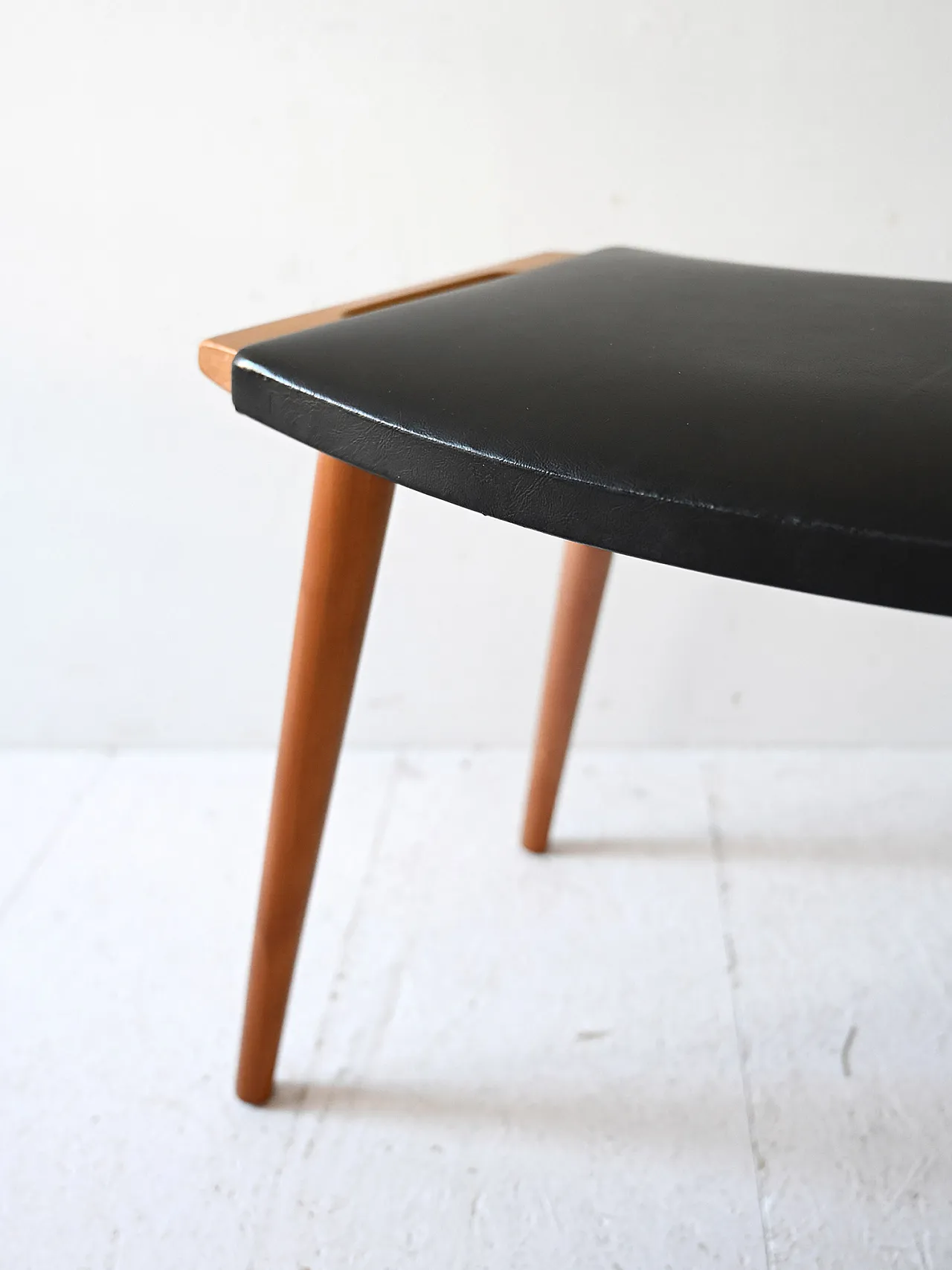 Wood and leather stool, 60s 7