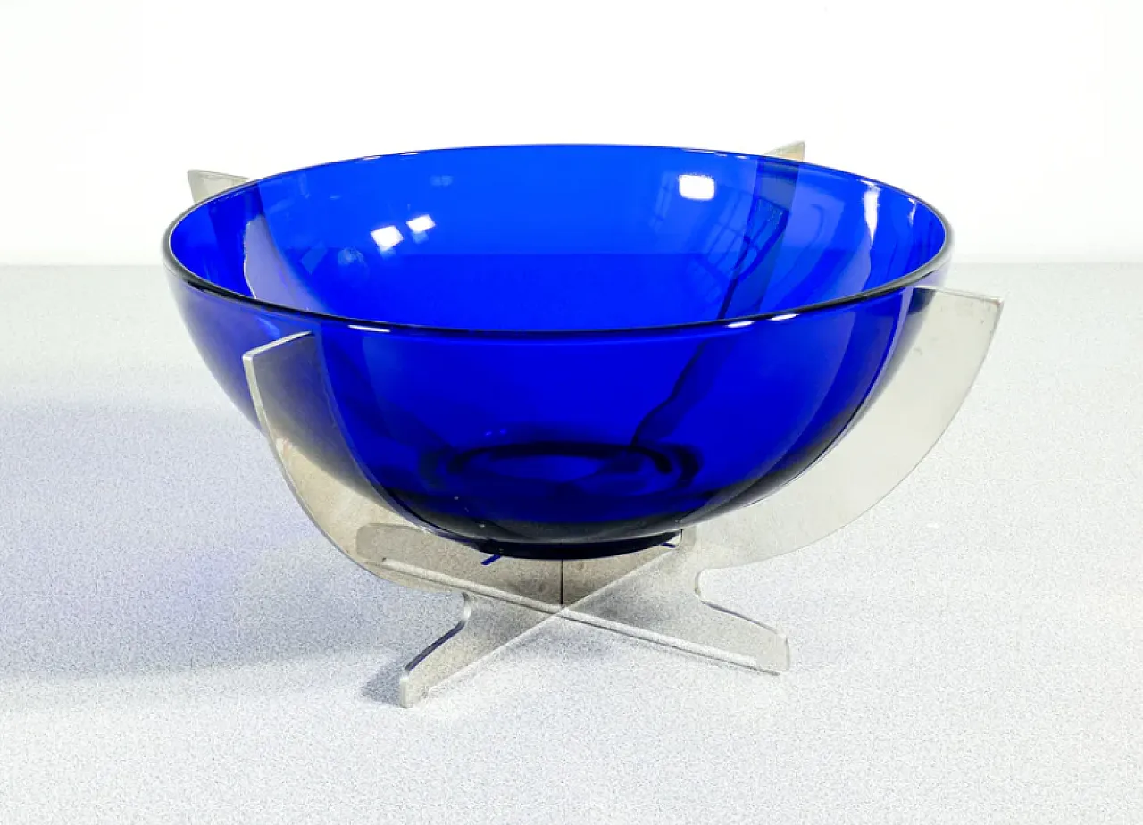 Glass cup and metal base, 1970s 1