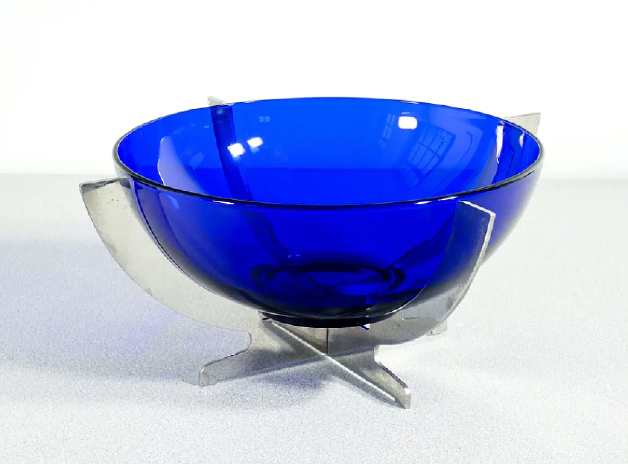 Glass cup and metal base, 1970s 4