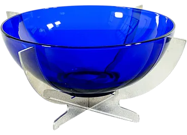 Glass cup and metal base, 1970s