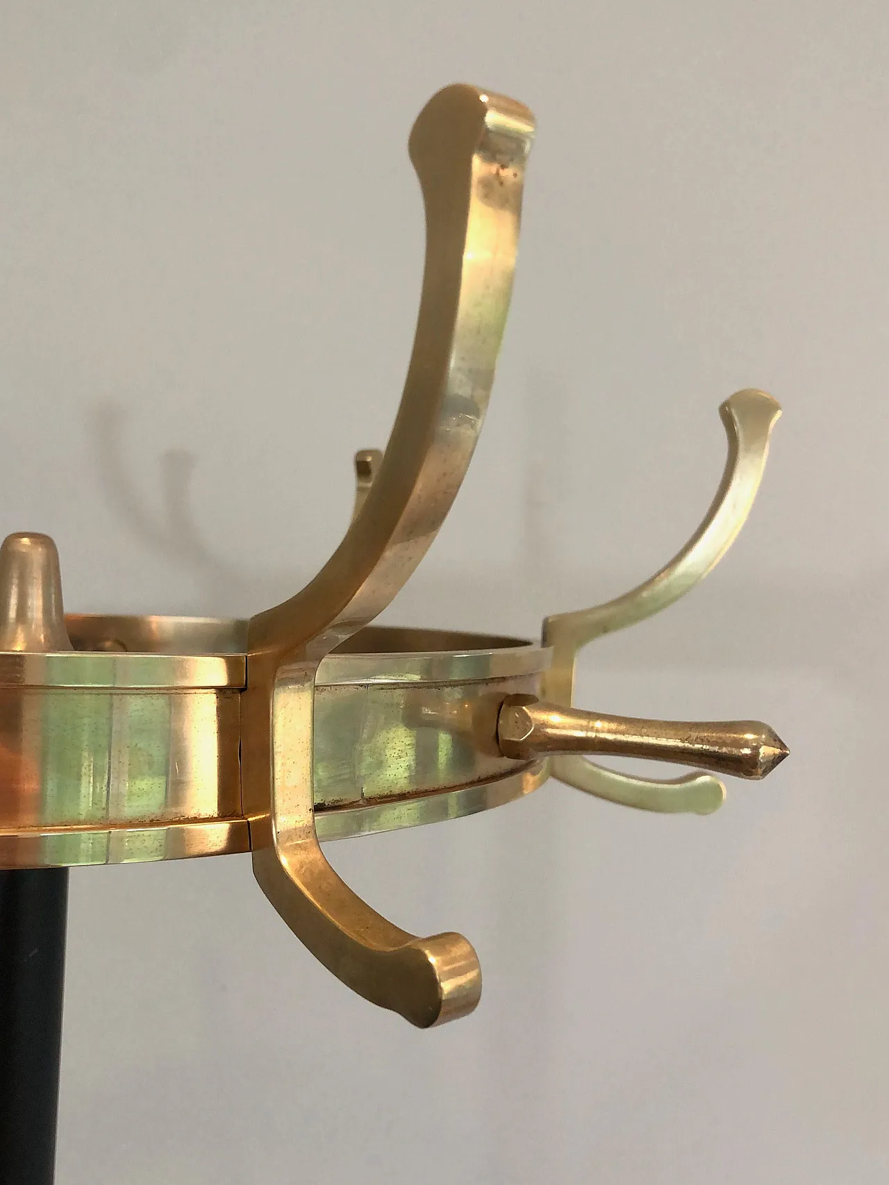 Lacquered metal and brass coat stand by Jacques Adnet, 1950s 14